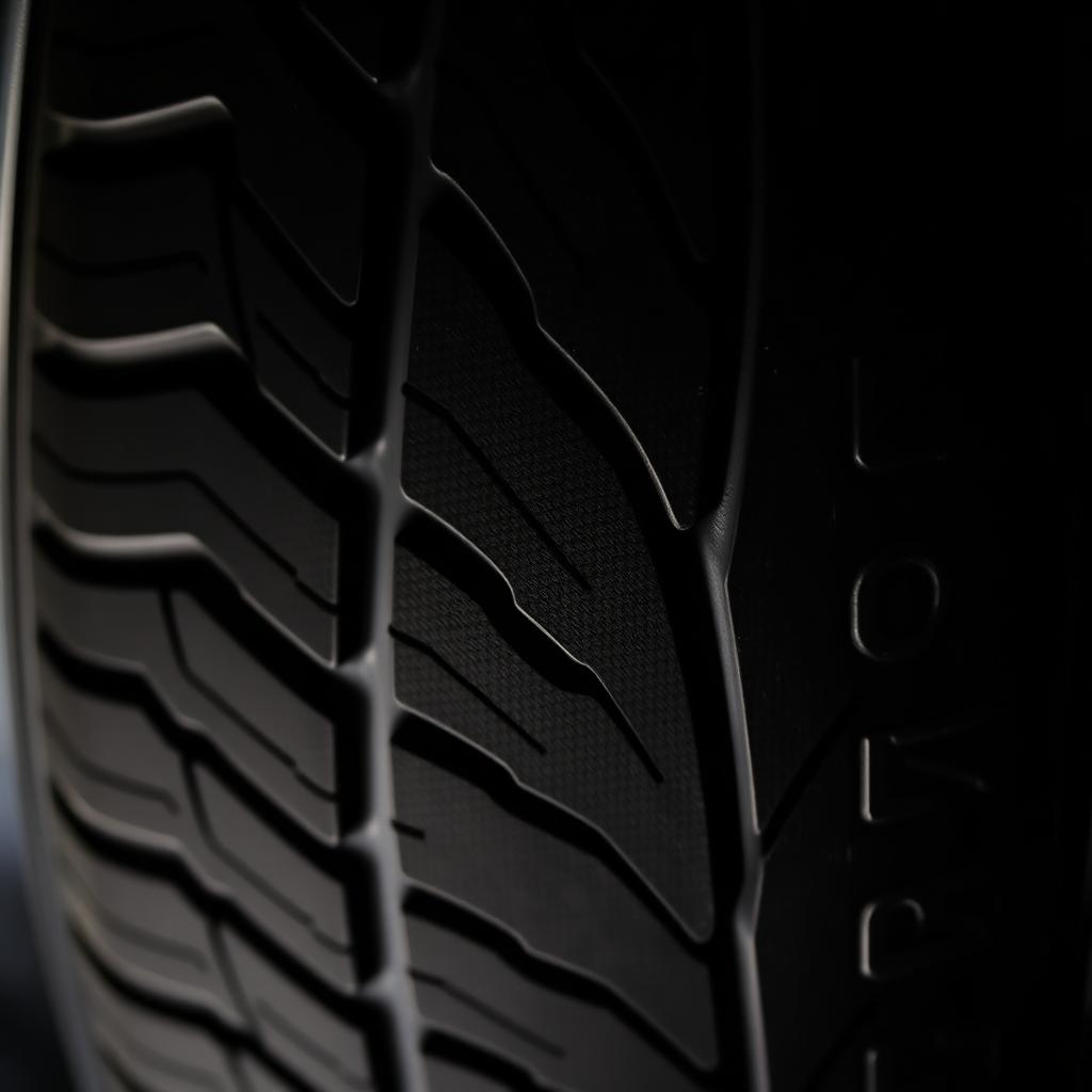 Macro detail of tire tread pattern